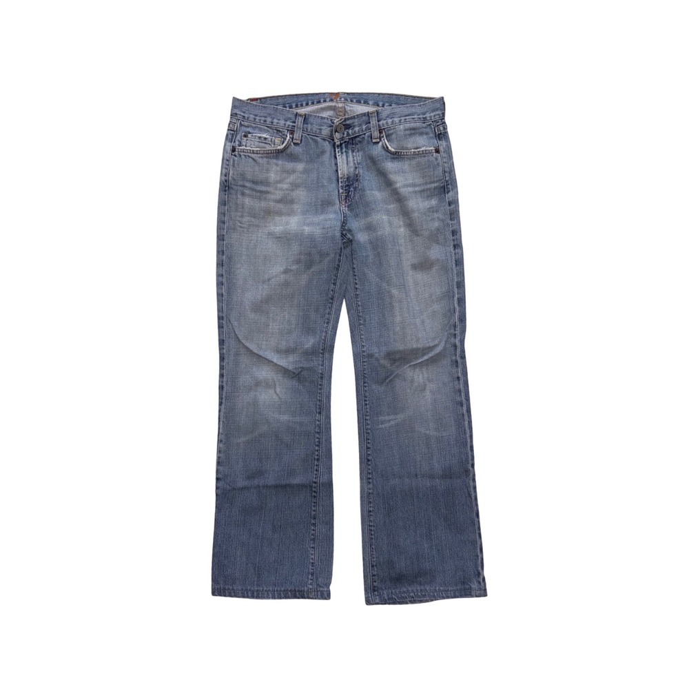 7 FOR ALL MANKIND Jeans Mens 30 Blue Bootcut Distressed USA T520061U-G-061U 29in